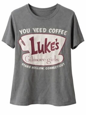 Gilmore Girls Luke’s Diner Coffee Graphic Tee Size L Gray